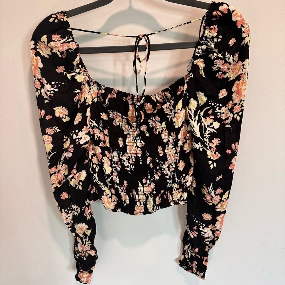 Free People Hilary Print Keyhole Neck Top - Picture 4 of 10